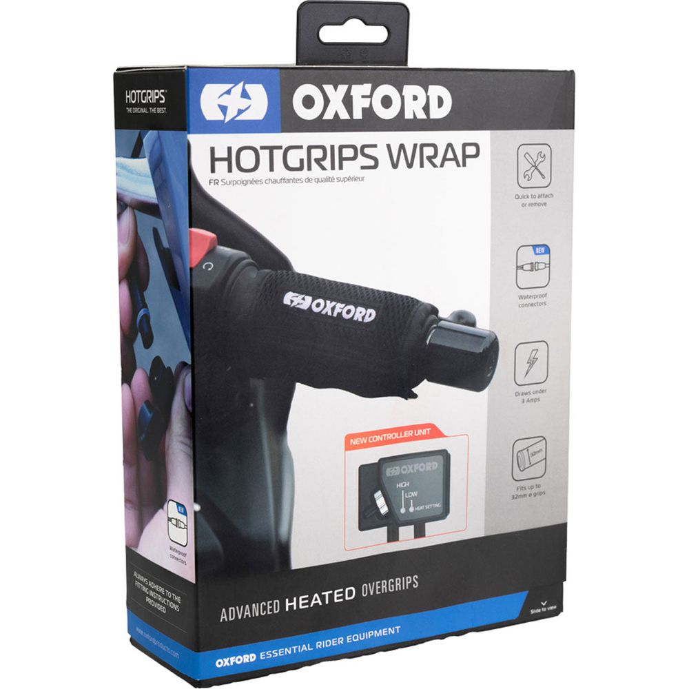 Oxford HotGrips Advanced Heated Overgrips Black (Image 3) - ThrottleChimp