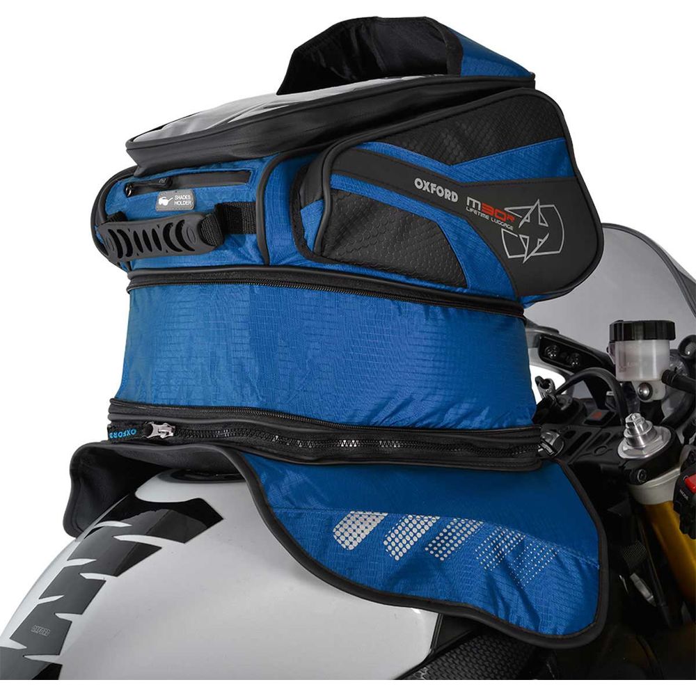 Oxford M30R Tank Bag Blue - 30 Litres (Image 2) - ThrottleChimp