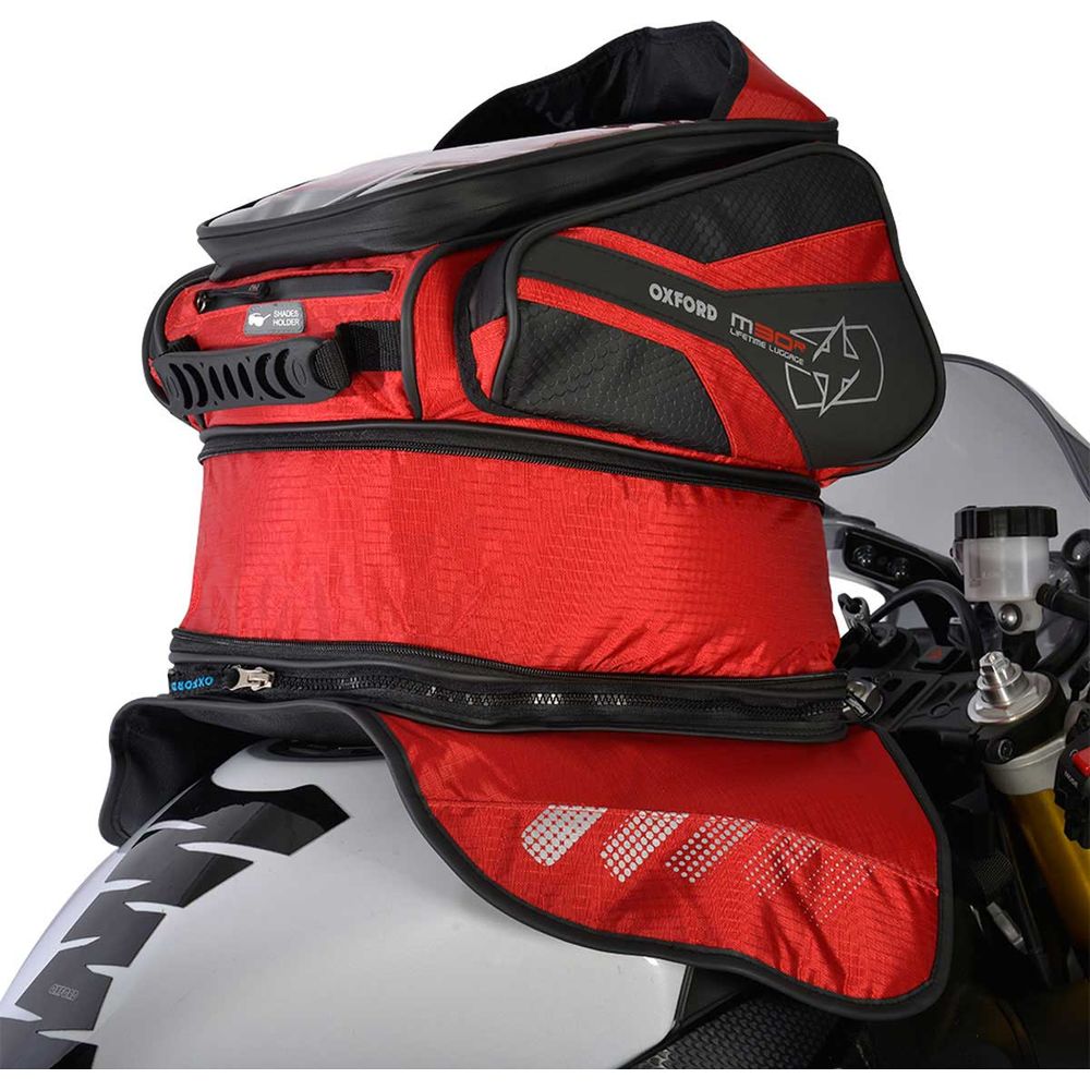 Oxford M30R Tank Bag Red - 30 Litres (Image 2) - ThrottleChimp