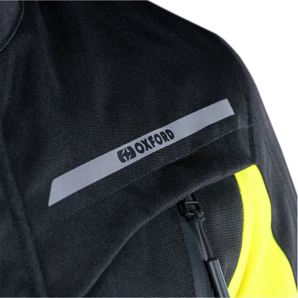 Oxford Metro 2.0 Textile Jacket Black / Fluo Yellow (Image 3) - ThrottleChimp