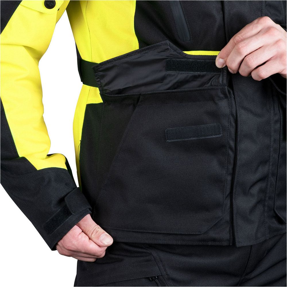 Oxford Metro 2.0 Textile Jacket Black / Fluo Yellow (Image 4) - ThrottleChimp