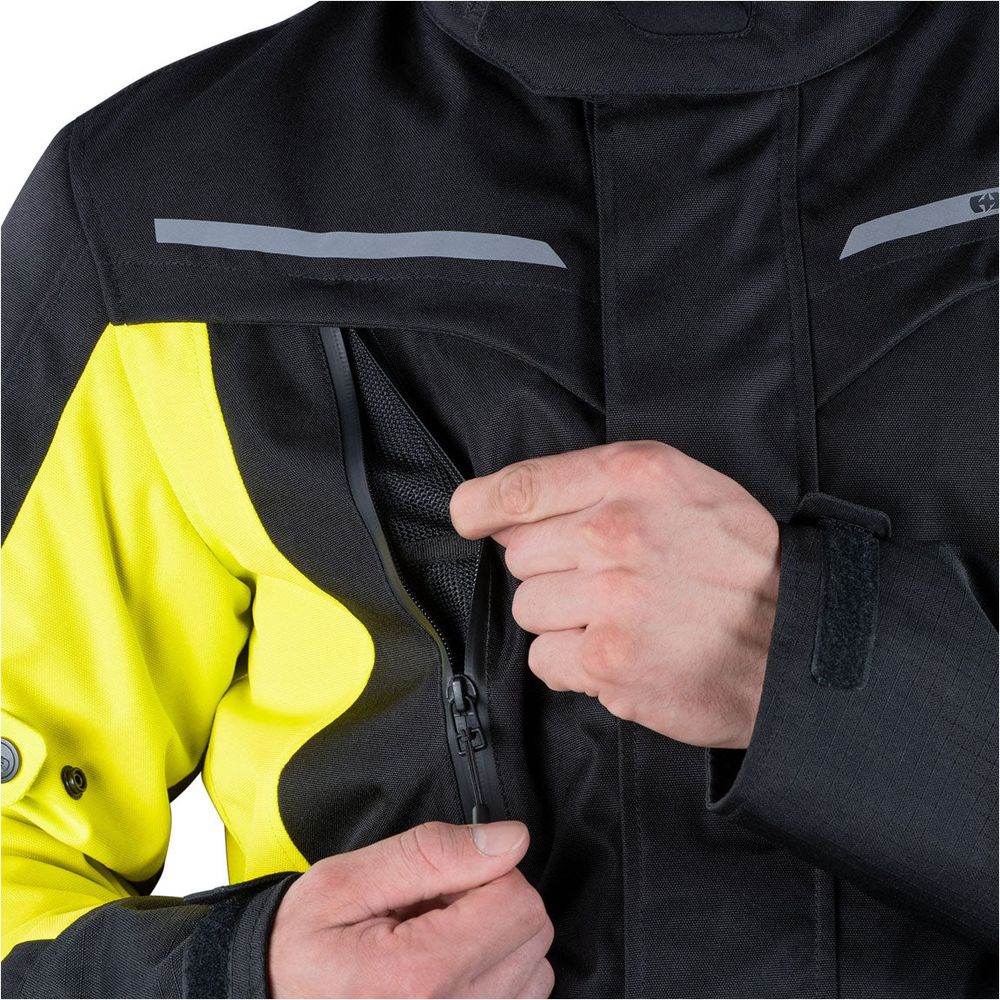 Oxford Metro 2.0 Textile Jacket Black / Fluo Yellow (Image 5) - ThrottleChimp