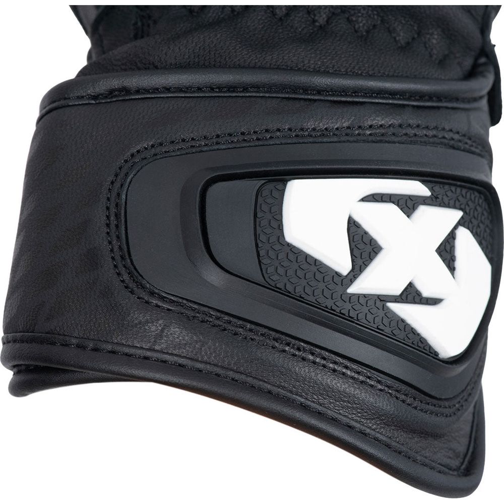 Oxford Nexus Leather Gloves Black / White (Image 3) - ThrottleChimp