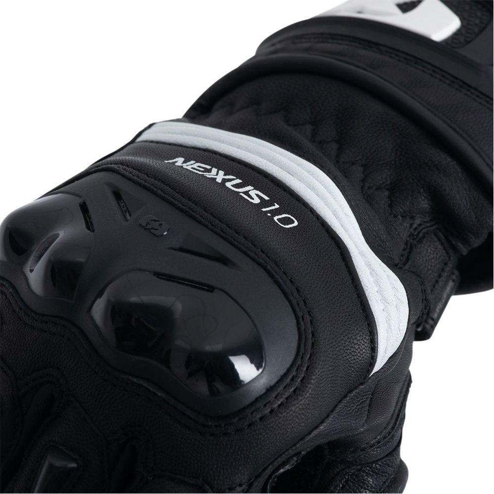 Oxford Nexus Leather Gloves Black / White (Image 5) - ThrottleChimp