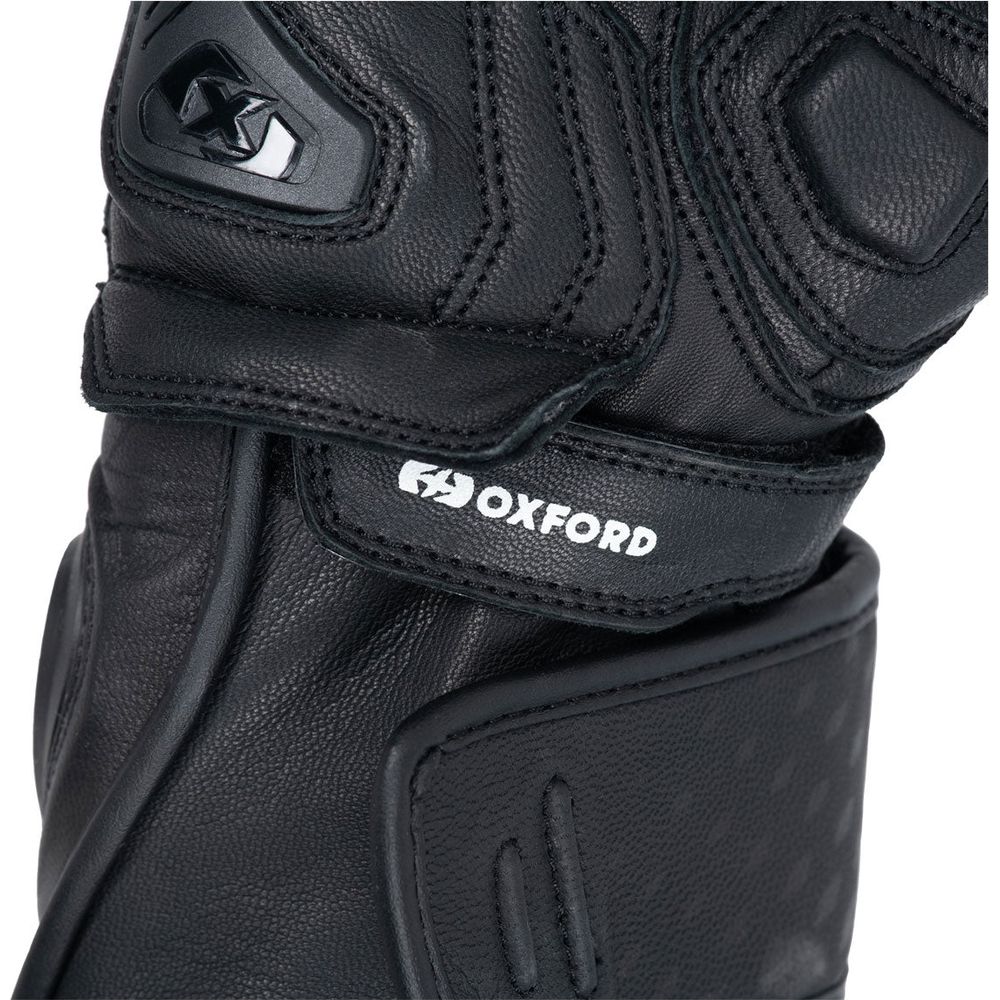 Oxford Nexus Leather Gloves Black / White (Image 6) - ThrottleChimp