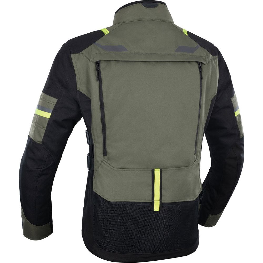 Oxford Rockland Textile Jacket Khaki / Black / Fluo Yellow (Image 2) - ThrottleChimp