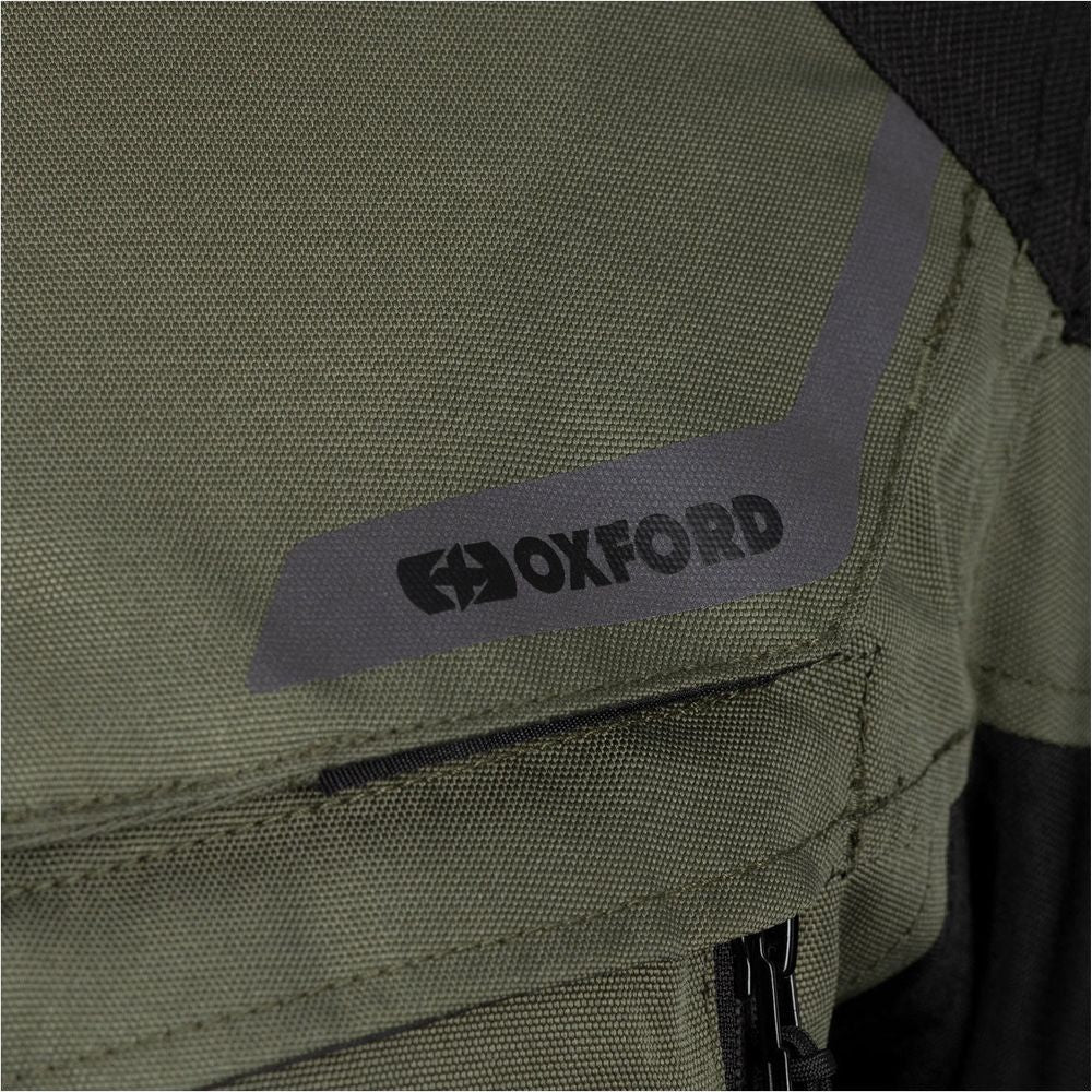 Oxford Rockland Textile Jacket Khaki / Black / Fluo Yellow (Image 3) - ThrottleChimp