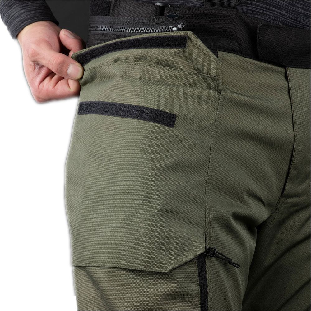 Oxford Rockland Textile Trouser Khaki / Black / Fluo Yellow (Image 4) - ThrottleChimp