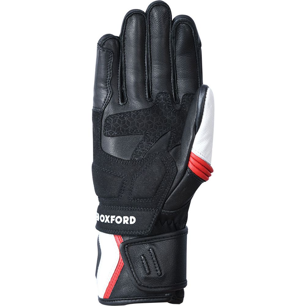 Oxford RP-5 2.0 Leather Gloves White / Black / Red (Image 2) - ThrottleChimp