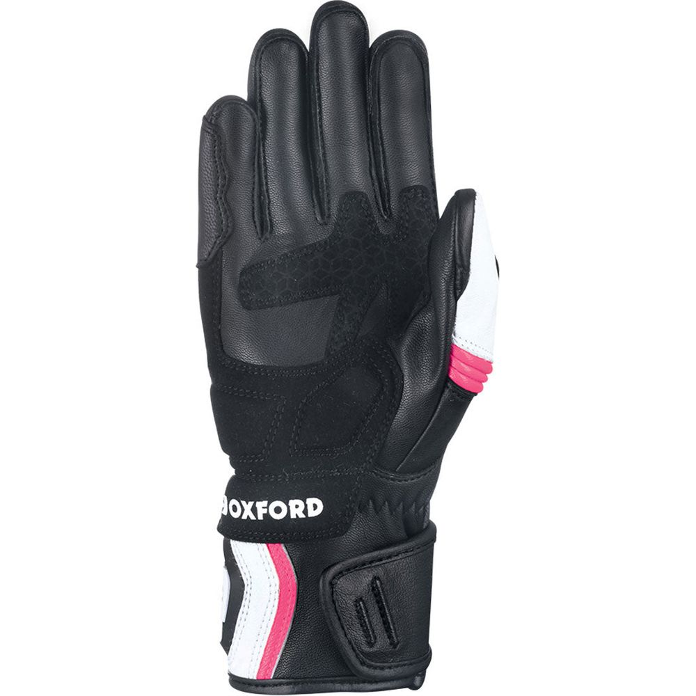 Oxford RP-5 2.0 Ladies Leather Gloves White / Black / Pink (Image 2) - ThrottleChimp