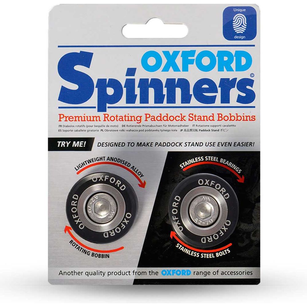 Oxford M12 Premium Spinners Black - 1.25mm Thread (Image 2) - ThrottleChimp