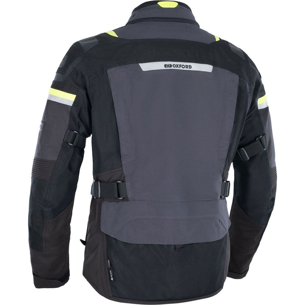 Oxford Stormland Dry2Dry Textile Jacket Grey / Black / Fluo Yellow (Image 3) - ThrottleChimp