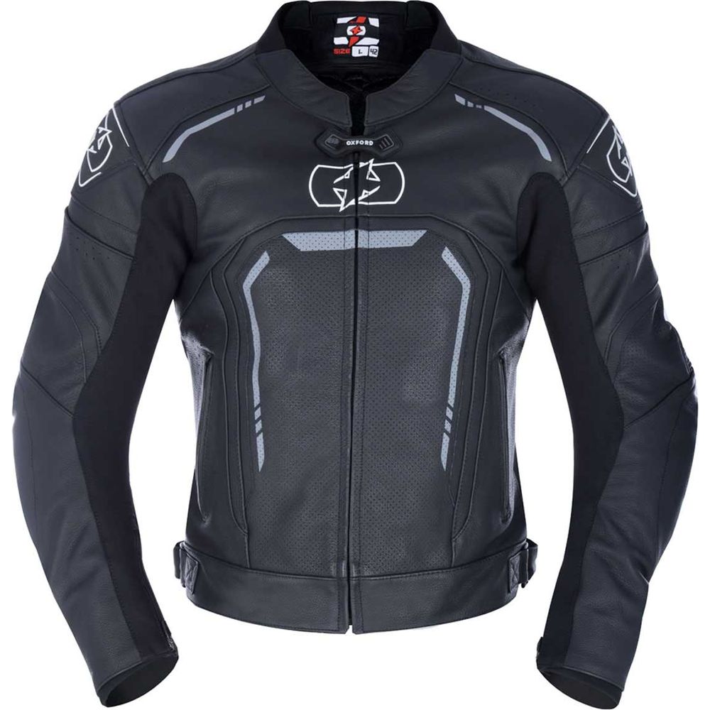 Oxford Strada Sports Leather Jacket Stealth Black (Image 2) - ThrottleChimp