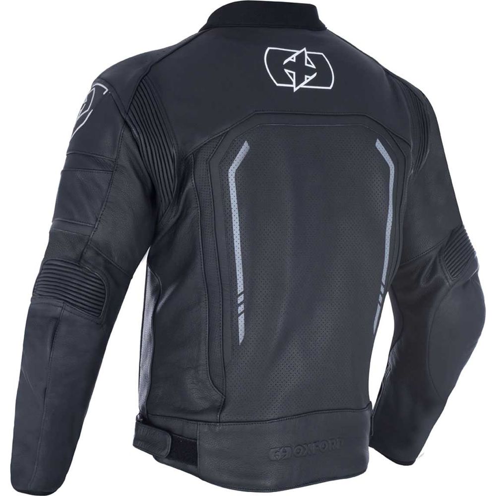 Oxford Strada Sports Leather Jacket Stealth Black (Image 3) - ThrottleChimp