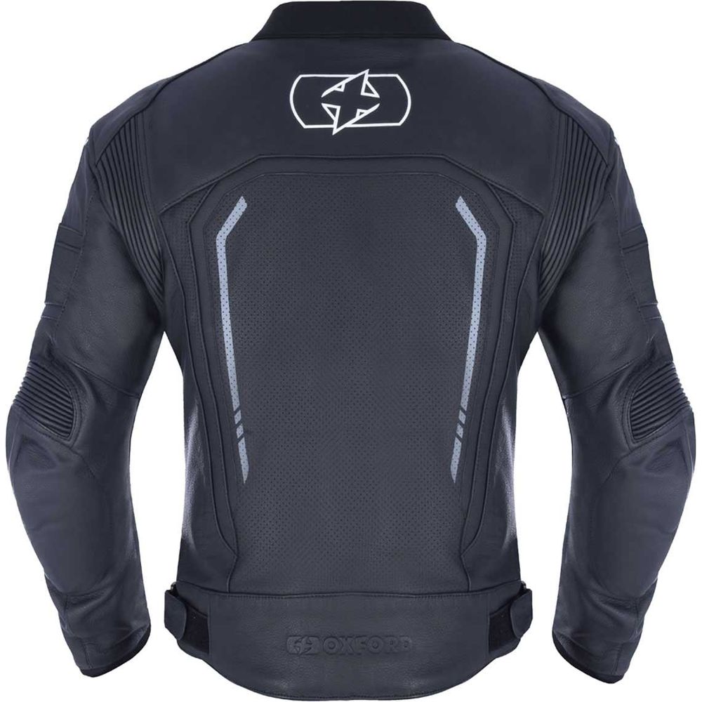 Oxford Strada Sports Leather Jacket Stealth Black (Image 4) - ThrottleChimp