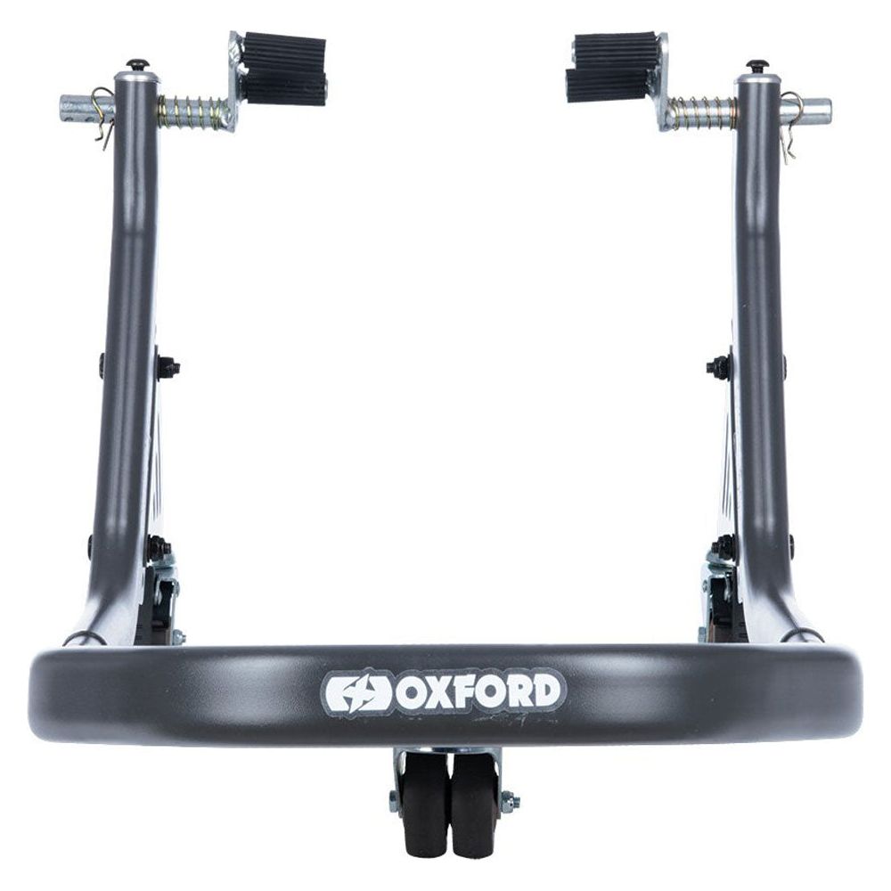 Oxford Zero-G Front Dolly Paddock Stand Grey (Image 3) - ThrottleChimp