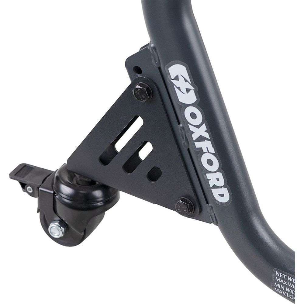 Oxford Zero-G Front Dolly Paddock Stand Grey (Image 4) - ThrottleChimp