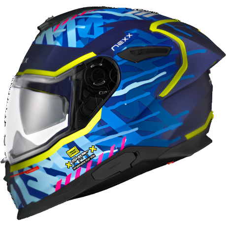 Nexx Y.100R Urbangram Full Face Helmet Matt Indigo Blue (Image 3) - ThrottleChimp