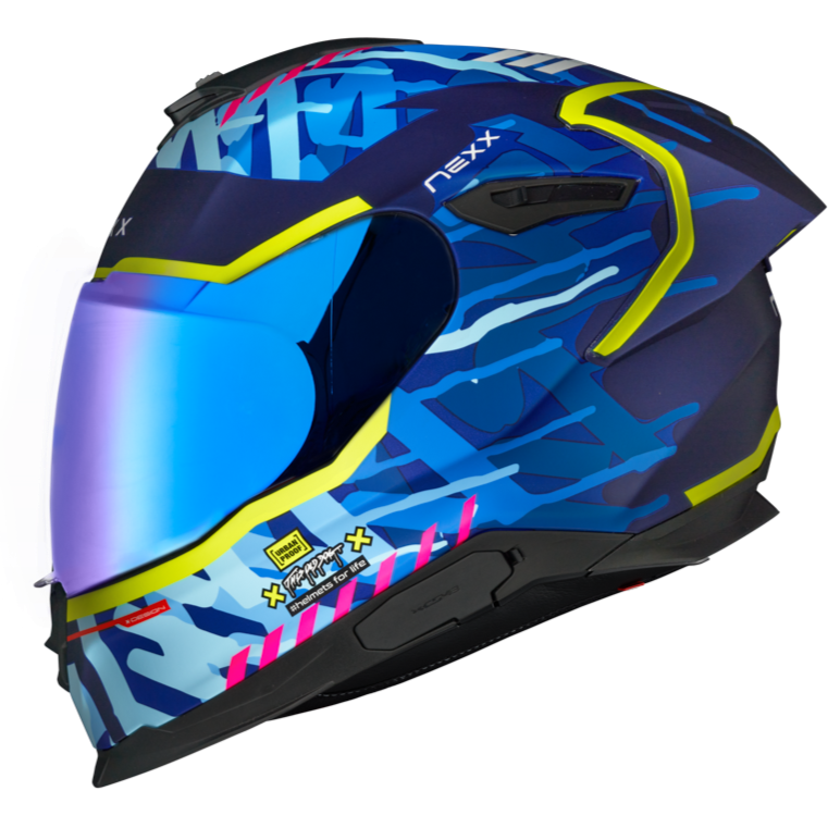 Nexx Y.100R Urbangram Full Face Helmet Matt Indigo Blue - ThrottleChimp