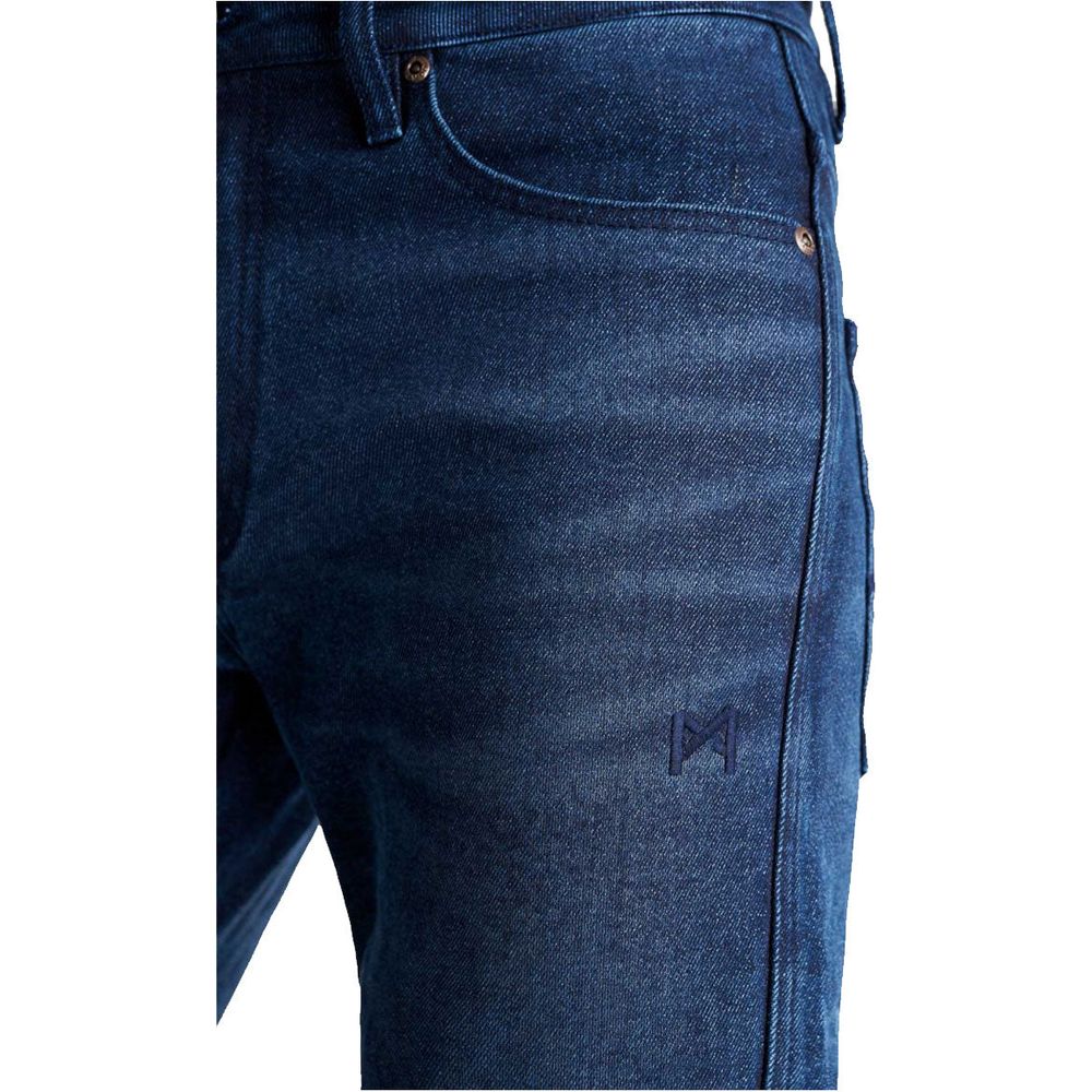 Pando Moto Arnie Slim Fit Denim Jeans Blue (Image 3) - ThrottleChimp