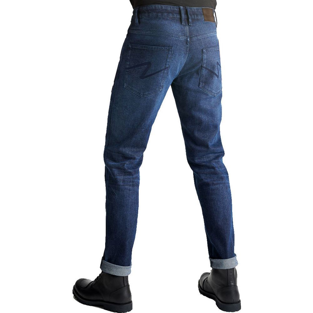 Pando Moto Arnie Slim Fit Denim Jeans Blue (Image 2) - ThrottleChimp