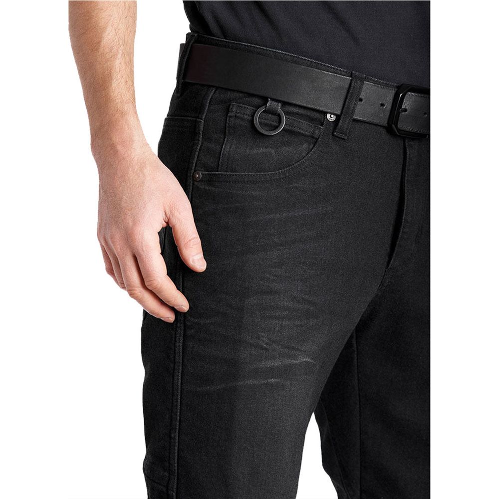 Pando Moto Boss Dyn 01 Cordura Slim Fit Denim Jeans Black (Image 2) - ThrottleChimp