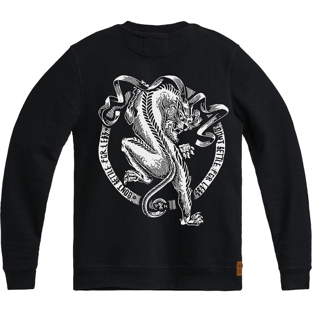 Pando Moto John Tiger Sweatshirt Black (Image 2) - ThrottleChimp