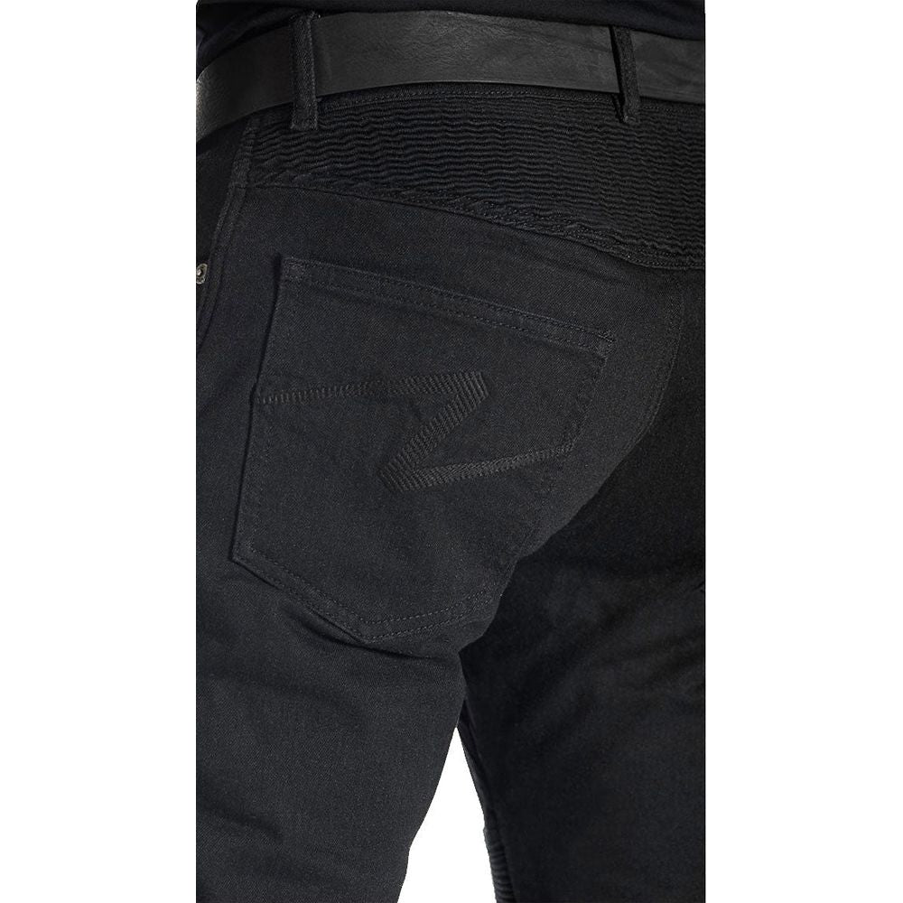 Pando Moto KarlDo Slim Fit Denim Jeans Black (Image 3) - ThrottleChimp