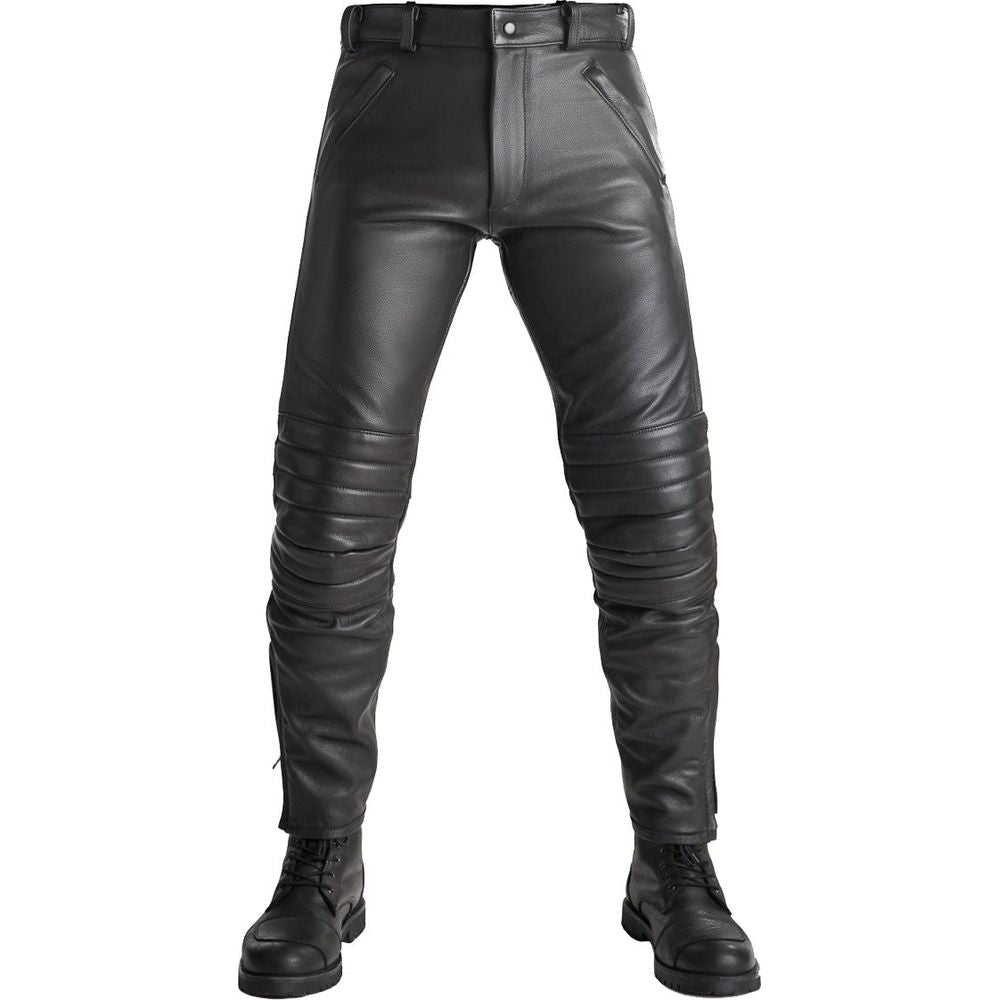 Pando Moto Katana Slim Fit Leather Trouser Black - ThrottleChimp