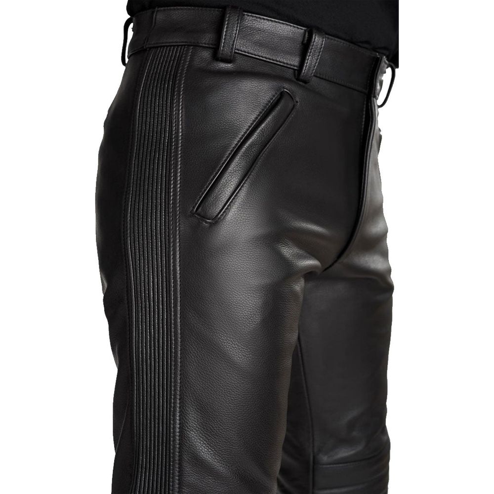 Pando Moto Katana Slim Fit Leather Trouser Black (Image 2) - ThrottleChimp