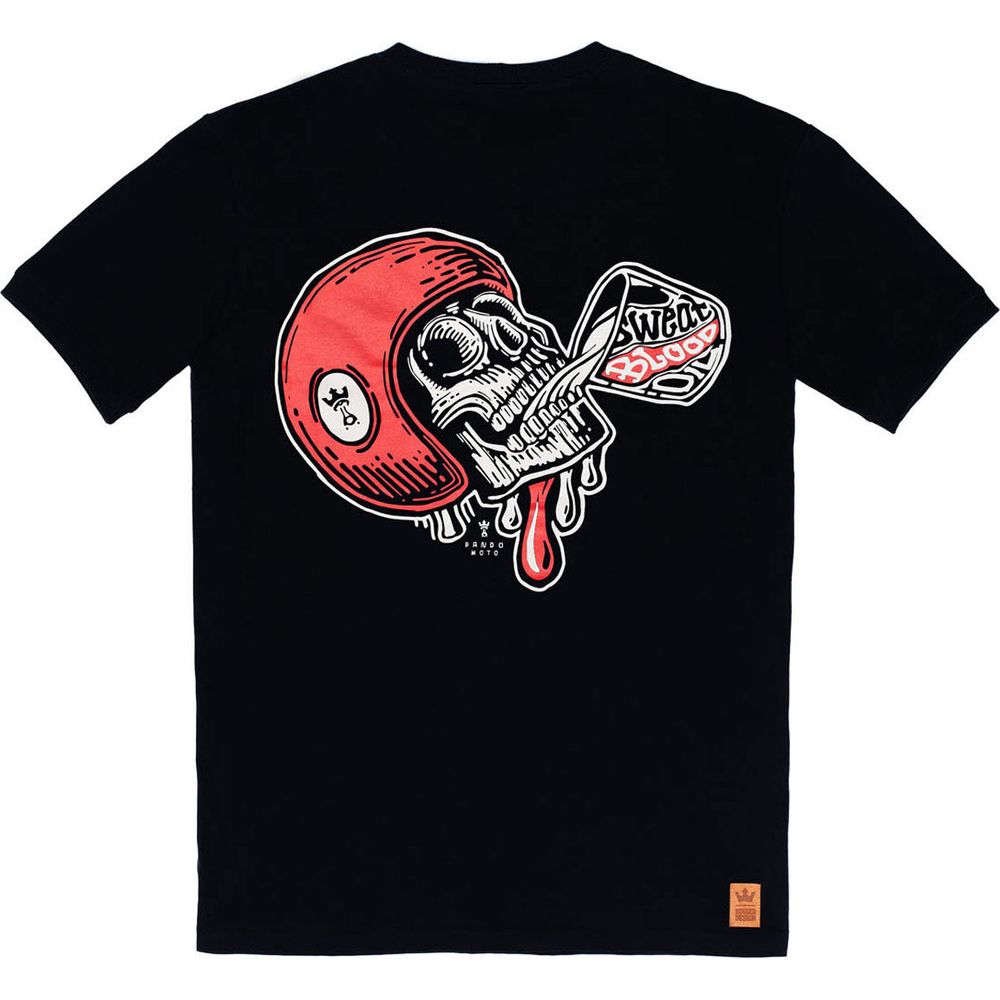 Pando Moto Mike Red Skull T-Shirt Black - ThrottleChimp