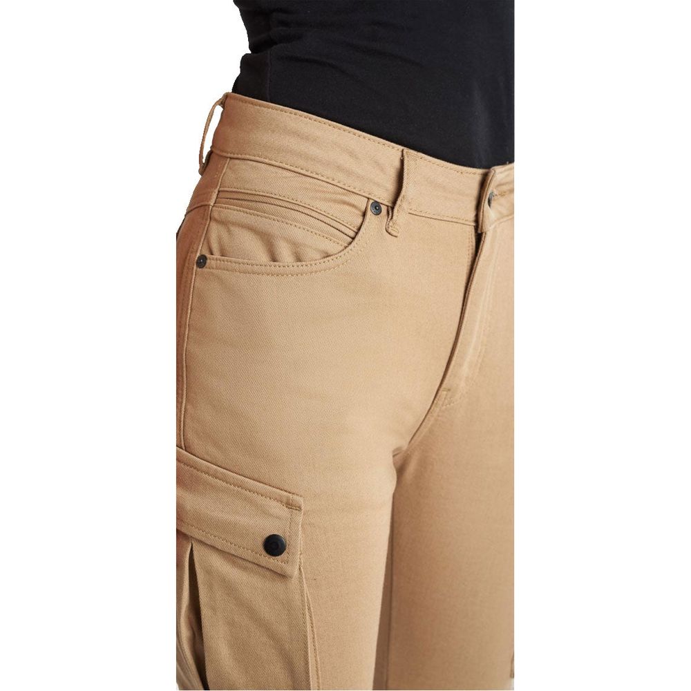 Pando Moto Mila Ladies Cargo Trouser Beige (Image 6) - ThrottleChimp