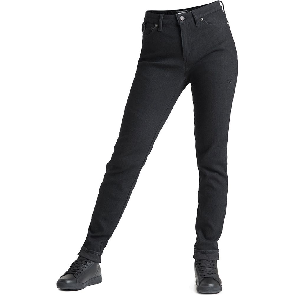 Pando Moto Kissaki Dyn 01 Ladies Denim Jeans Black (Image 2) - ThrottleChimp