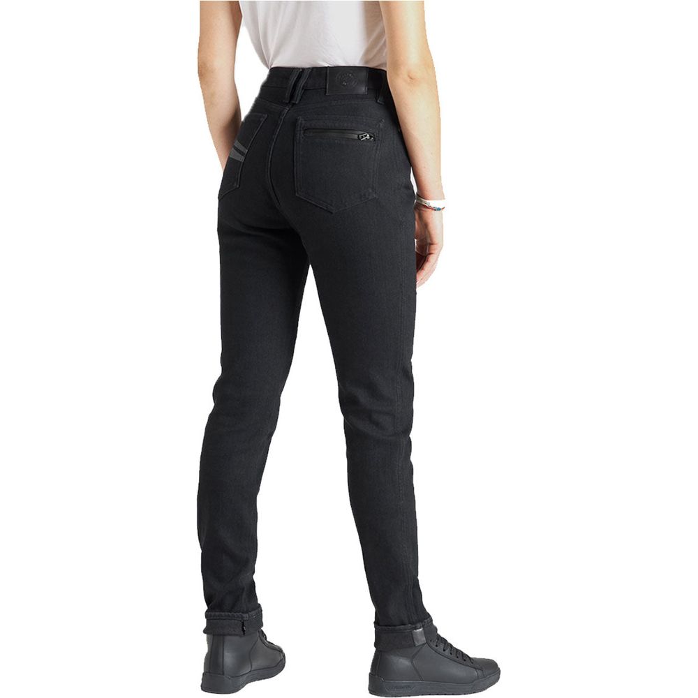 Pando Moto Kissaki Dyn 01 Ladies Denim Jeans Black (Image 3) - ThrottleChimp