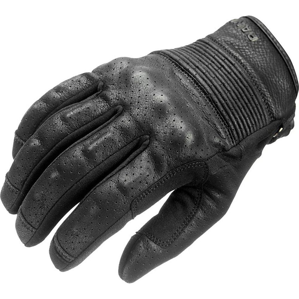 Pando Moto Onyx Summer Leather Gloves Black - ThrottleChimp