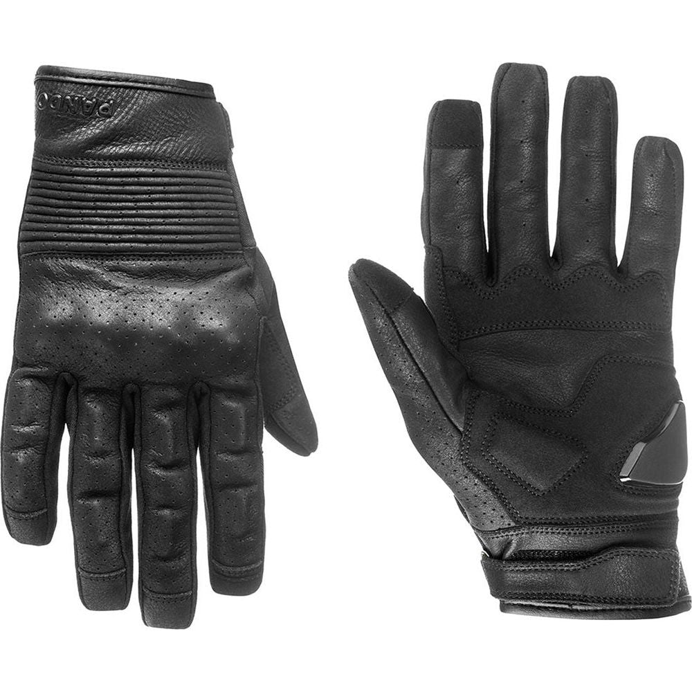 Pando Moto Onyx Summer Leather Gloves Black (Image 3) - ThrottleChimp