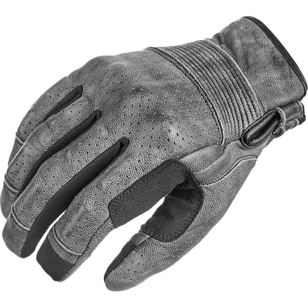 Pando Moto Onyx Summer Leather Gloves Grey - ThrottleChimp