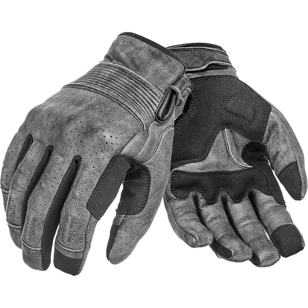 Pando Moto Onyx Summer Leather Gloves Grey (Image 5) - ThrottleChimp