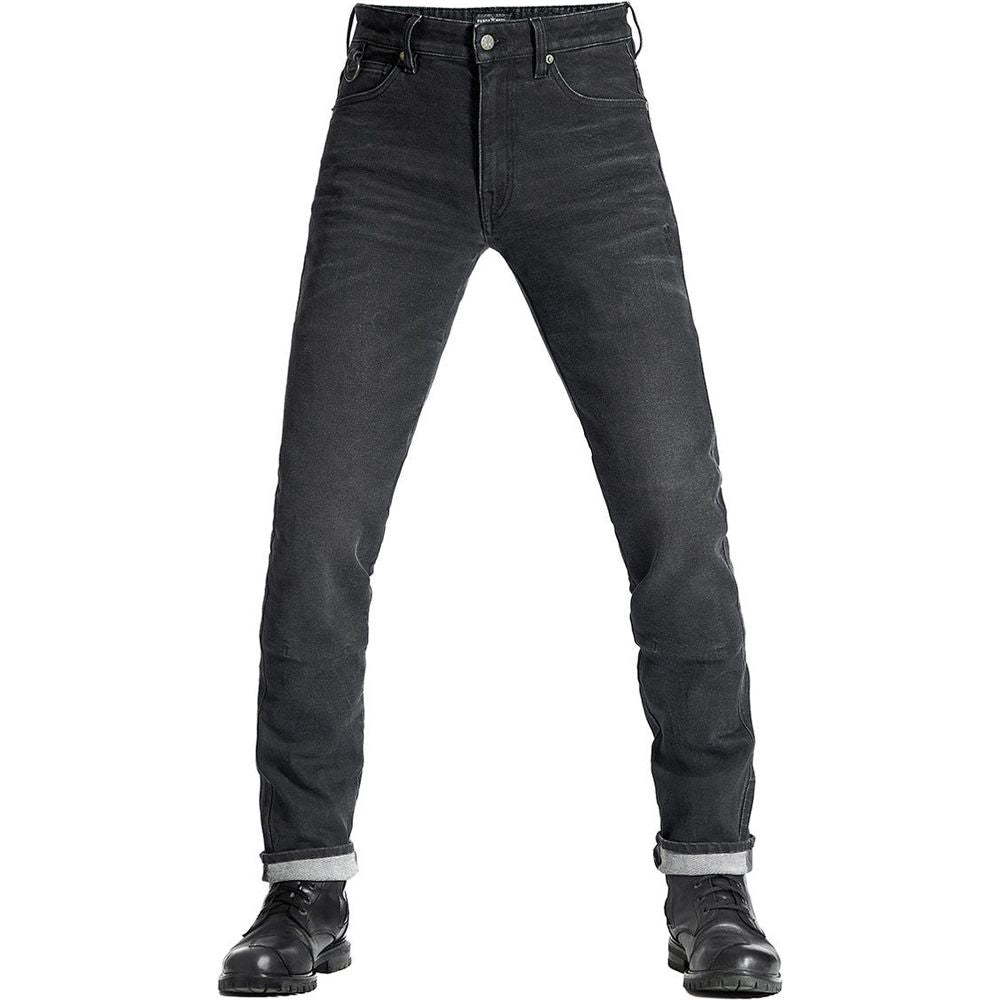 Pando Moto Robby Arm 01 Armalith Slim Fit Denim Jeans Black (Image 2) - ThrottleChimp