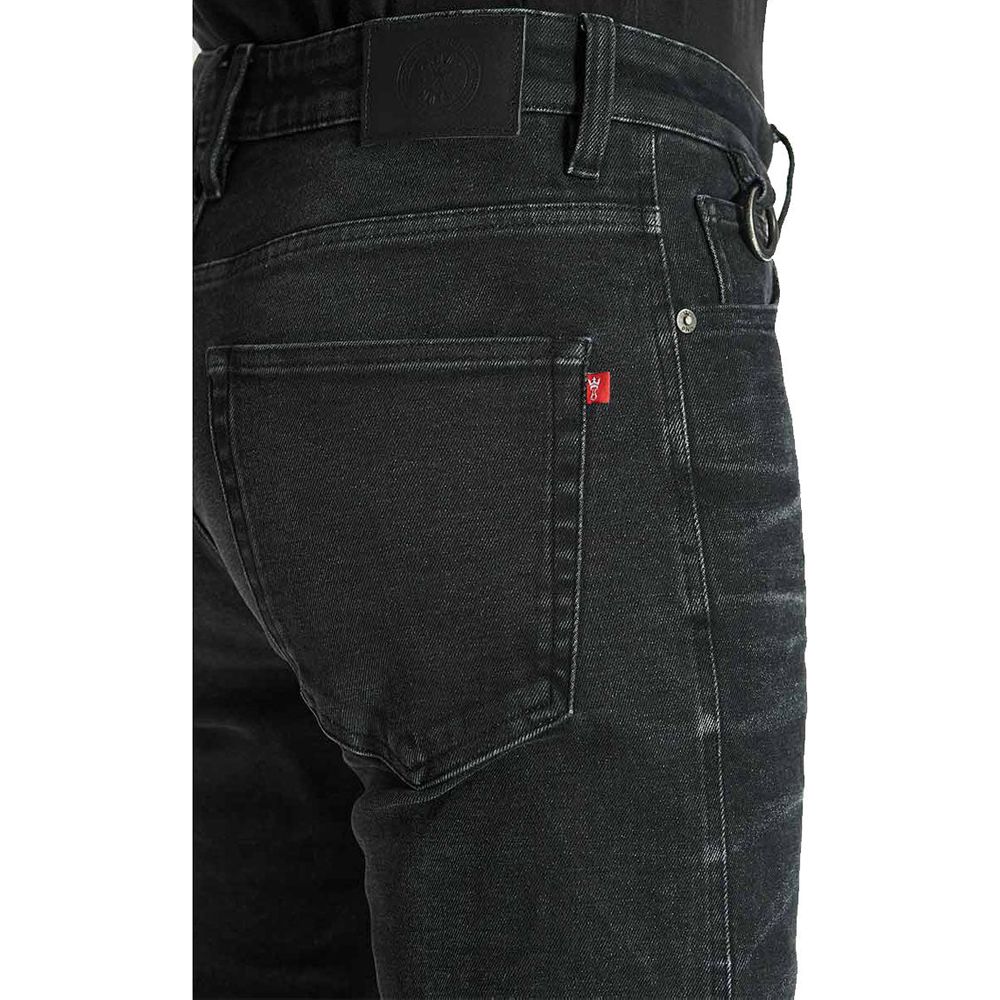 Pando Moto Robby Arm 01 Armalith Slim Fit Denim Jeans Black (Image 5) - ThrottleChimp