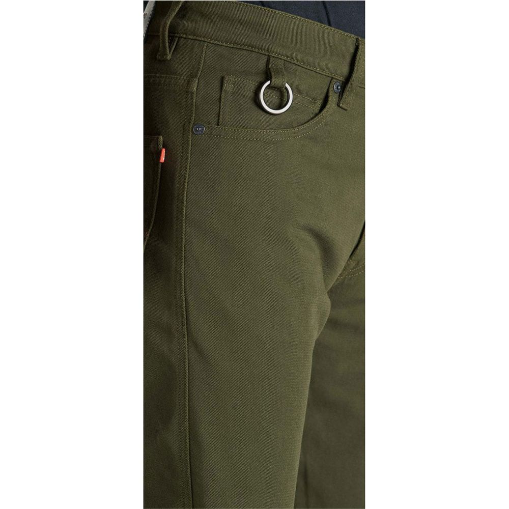 Pando Moto Robby Arm 02 Slim Fit Cargo Jeans Olive (Image 4) - ThrottleChimp