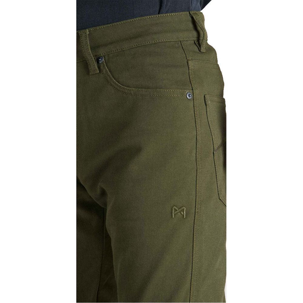 Pando Moto Robby Arm 02 Slim Fit Cargo Jeans Olive (Image 3) - ThrottleChimp