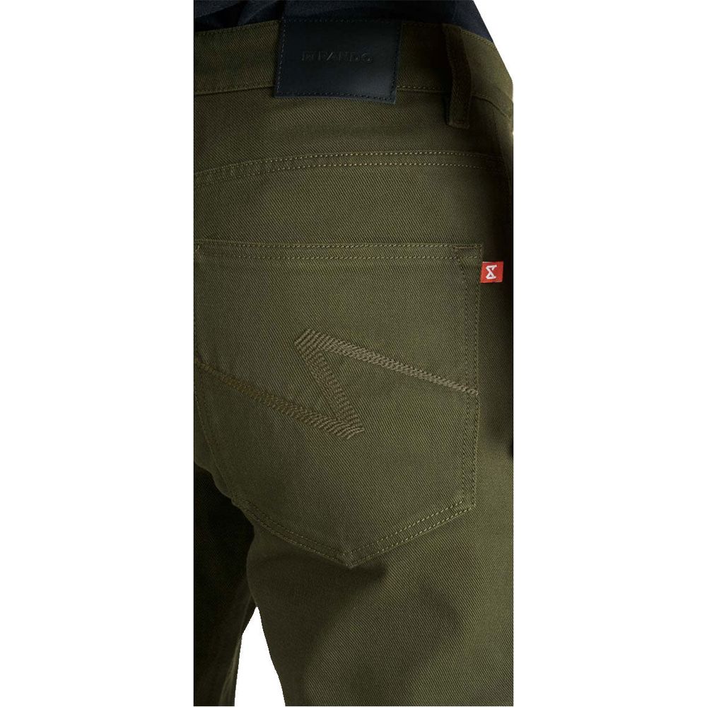 Pando Moto Robby Arm 02 Slim Fit Cargo Jeans Olive (Image 2) - ThrottleChimp