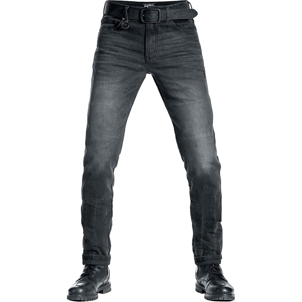 Pando Moto Robby Cor 01 Slim Fit Denim Jeans Black (Image 2) - ThrottleChimp