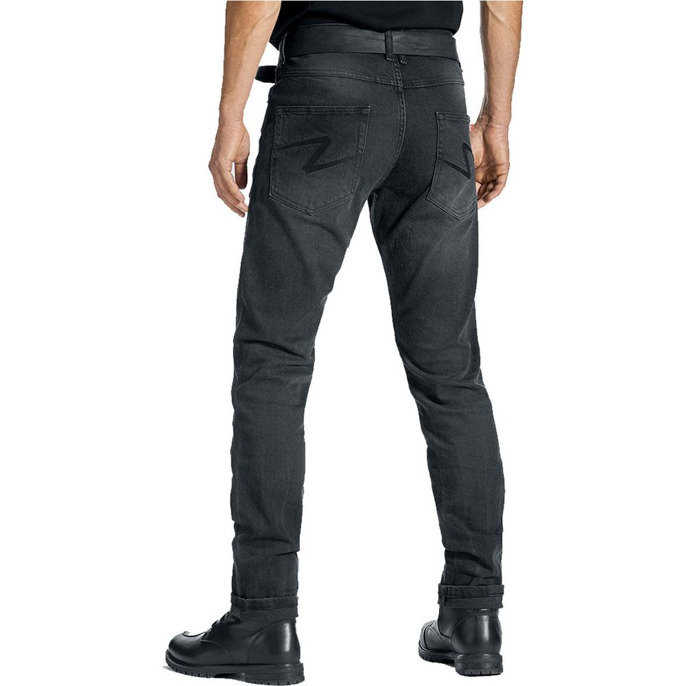 Pando Moto Robby Cor 01 Slim Fit Denim Jeans Black (Image 3) - ThrottleChimp