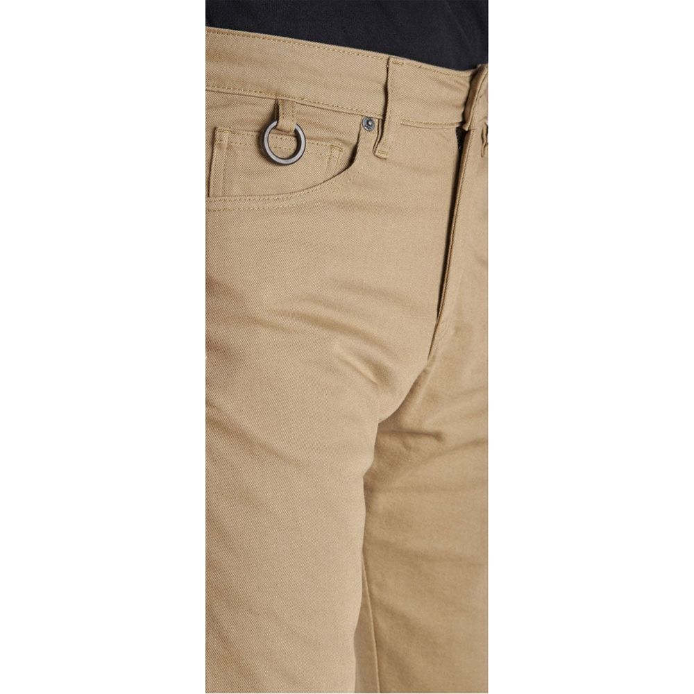 Pando Moto Robby Slim Fit Denim Jeans Beige (Image 3) - ThrottleChimp