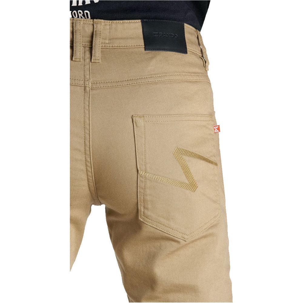 Pando Moto Robby Slim Fit Denim Jeans Beige (Image 4) - ThrottleChimp