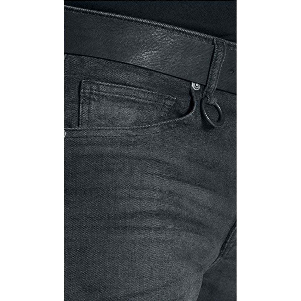 Pando Moto Robby Slim Fit Denim Jeans Black (Image 4) - ThrottleChimp