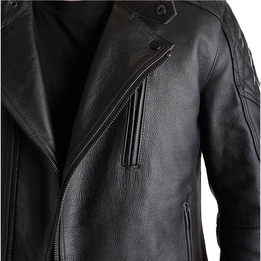 Pando Moto Twin Leather Jacket Black (Image 3) - ThrottleChimp