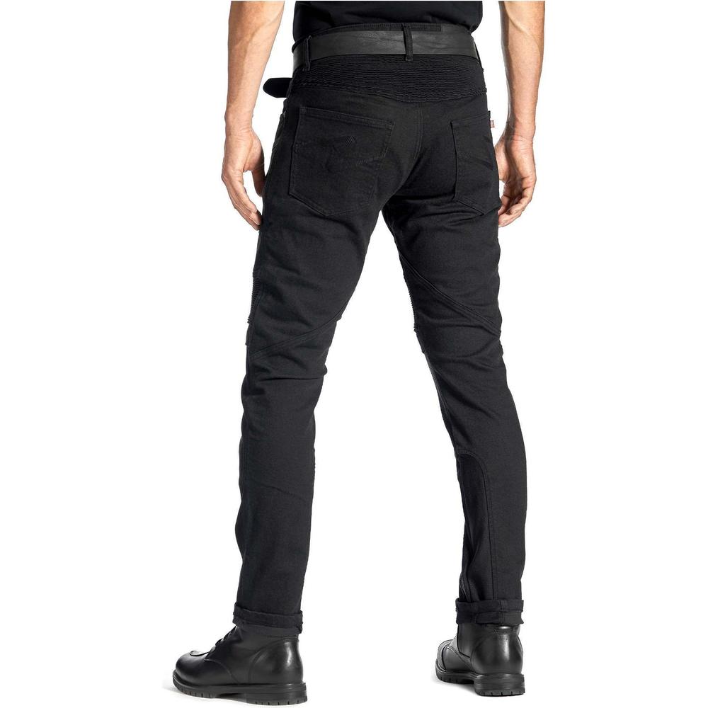 Pando Moto KarlDo Slim Fit Denim Jeans Black (Image 5) - ThrottleChimp